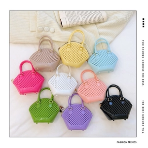 Mini Shell Handbag PVC Beaded Texture Chain Strap Crossbody Bag Fashion Summer Sweet Jelly Tote For Women