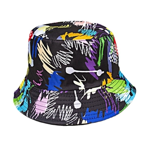 Bob style graffiti avec imprimé abstrait coloré et dessus plat pour protection solaire