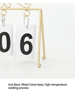 Close-up of golden iron frame with high-temperature welding details for the bird calendar