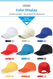 Detail of adjustable metal buckle on twill cotton baseball caps in eight vibrant colors