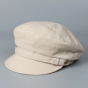 Casquette Gavroche Femme Coton Lin Respirant Protection Solaire Sommet Plat Chapeau Ivy Cabbie Avec Sangle Réglable