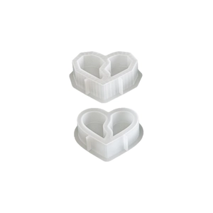 Dual-grid heart candle cup resin molds with geometric and smooth styles for DIY crafts