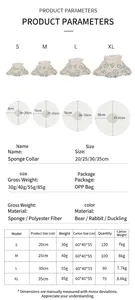 Size chart showing adjustable pet recovery collar dimensions for cats and dogs in S to XL