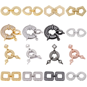 Assorted copper zircon jewelry connectors in gold silver and rose gold for necklaces