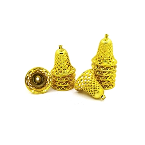 12er-Set goldene Weihnachtsglocken mit filigranem Gittermuster für den Weihnachtsbaum
