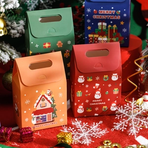 Weihnachtsgeschenkboxen bunte Papiertüten Süßigkeiten Kekse Verpackung Partyzubehör