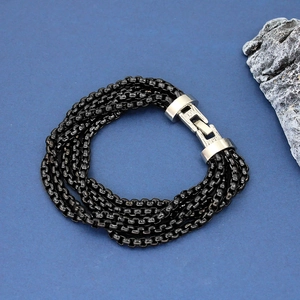 New Chinese style multi-layer square pearl chain bracelet with silver clasp for women