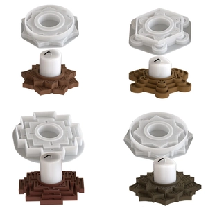 Lotus Geometric Silicone Mold For Candle Holder DIY Handmade Resin Gypsum Aroma Base Desktop Decoration Flower Shape