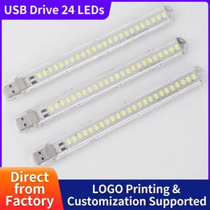 Portable USB LED stick with 24 high-brightness beads for bedside reading and home lighting