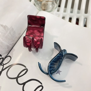 Détail de pinces à cheveux élégantes à motif léopard en bordeaux et bleu marine chic