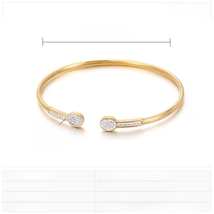 Guide des tailles pour bracelet jonc en acier inoxydable strass de 59mm de diamètre