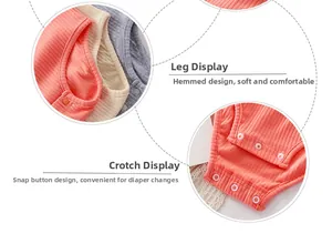 Detailed macro view of soft ribbed cotton fabric and snap button closure for baby bodysuit