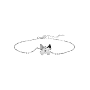 Elegant S925 sterling silver bracelet with a polished butterfly charm and adjustable chain