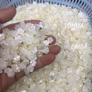 Natural white shell 10mm five-petal carved flower beads for DIY jewelry making