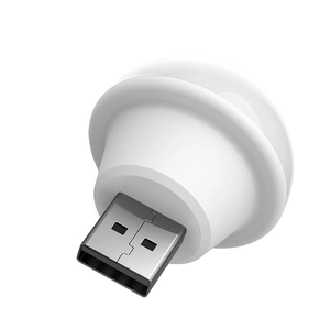 Portable white round USB LED night light with plug-in connector for eye protection