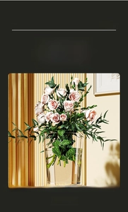 Transparent high-capacity multipurpose bucket used as a decorative floral vase