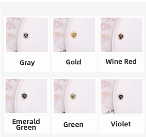 Detailed view of heart-shaped crystal pendants in six colors for DIY jewelry making