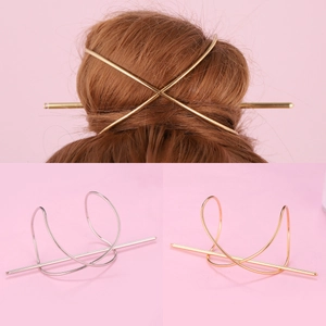 Geometric Metal Hair Stick And Cage Minimalist Alloy Hairpin For Bun Updo Fashion Accessories For Women