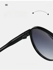 Detail of durable texture hinge on vintage pilot sunglasses with gradient lenses