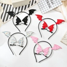 Gothic bat wing hair accessory set with headband and clips in four different colors