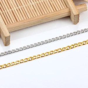 Minimalist 7mm stainless steel NK chains in gold and silver finish for DIY jewelry making