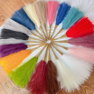 Artificial Pampas Grass Simulation Reed Satin Fluffy Boho Home Wedding Party Decor Vase Filler Colorful Flower