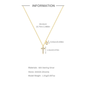 Detailed size and material specs for the 925 sterling silver flower cross necklace