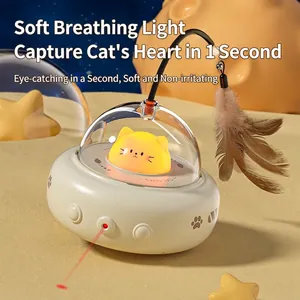 Jouet Intelligent Automatique Pour Chat OVNI Vaisseau Spatial Électrique Interactif Avec Laser Plume Évitement Obstacles