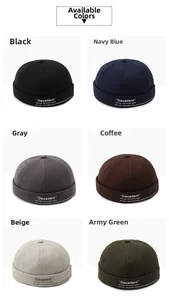 Close-up of docker hats showing six colors with detailed decadent embroidery and cotton texture