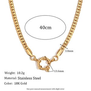 Detail of 18K gold-plated stainless steel chain with 40cm length and spring clasp