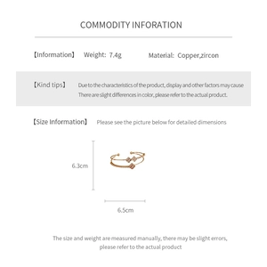 Detailed size specifications of double-layer zircon four-leaf clover copper bracelet