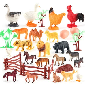 Realistic Simulated Animal Model Toy Set Plastic Farm Poultry Forest Animals For Kids Educational Desktop Decor Learning Gift