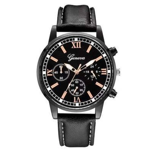Orologio Uomo Quarzo Cassa Lega Cinturino Ecopelle Business Casual Numeri Romani Tondo Analogico Da Polso