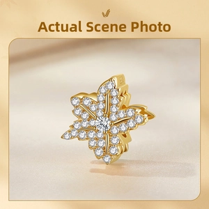Macro shot of 925 sterling silver star charm with pavé cubic zirconia and S925 hallmark