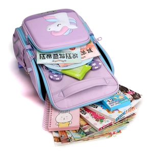 Purple unicorn school backpack for girls with large capacity for books and supplies