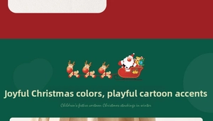 Dettaglio calze natalizie per bambini con Babbo Natale e renne su trama a maglia rosso-verde