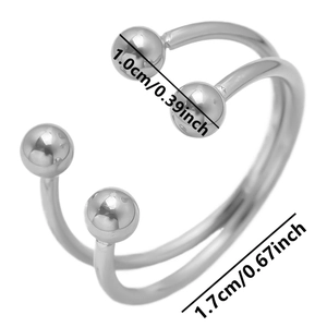 Détails des dimensions de la bague en argent avec largeur de 1,0cm et longueur de 1,7cm