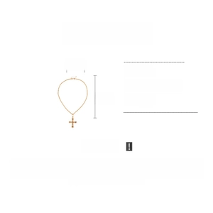 Détails du collier croix doré avec fleur en cristal et chaîne de 71 cm de long