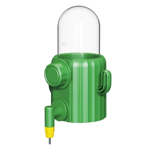 Cactus-shaped pet water bottle for hamsters and birds with 100ml clear scale