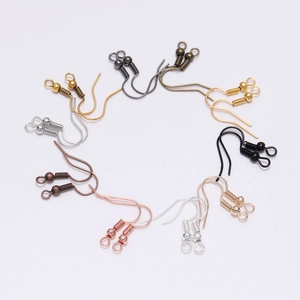 Assorted colors of stainless steel earring hooks with beads for DIY jewelry making