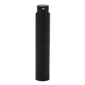 Portable 10ml black matte refillable perfume atomizer with twist-up spray nozzle