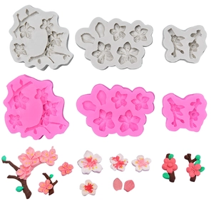 Cherry Blossom Silicone Mold Sakura Flower Branch Petal Fondant Cake Decorating DIY Crafting Chocolate Candy