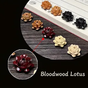 Pendentifs de fleurs de lotus multicouches en bois de santal pour bijoux DIY