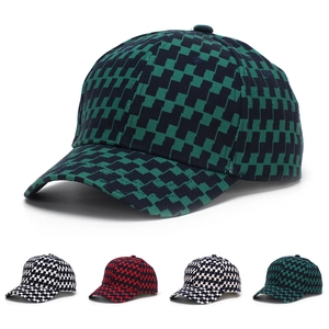 Checkered Baseball Cap Polyester Breathable Adjustable Buckle Curved Brim Outdoor Sun Protection Sport Hat For Men Women
