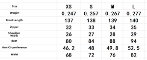 Tableau des tailles détaillé pour la robe à pois sans manches col en V, tailles XS-L