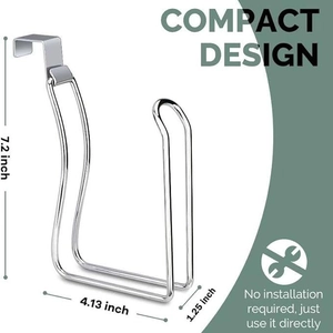 Silver iron toilet paper holder for bathroom wall mount with compact design measurements