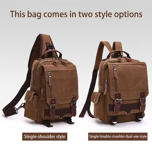 Vintage Canvas Multi-Functional Backpack Outdoor Travel Sling Bag Wear-Resistant Streetwear For Men Women