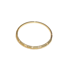 18k gold plated twist rope bracelet with sparkling zircon stones in a sleek minimalist style
