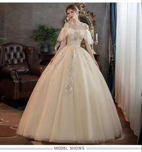 Details von silbernen Blumenstickereien und Pailletten am champagnerfarbenen Brautkleid