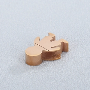 Polished rose gold stainless steel cartoon figure pendant for DIY jewelry making